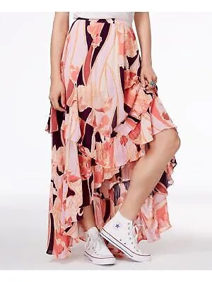 Женская розовая многослойная юбка длиной до колена с цветочным принтом FREE PEOPLE 2