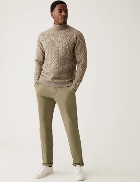 Зауженные эластичные брюки чинос Marks & Spencer
