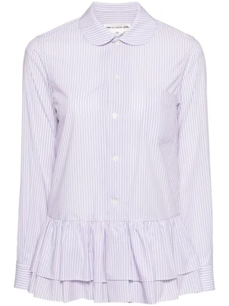 Comme Des Garçons Girl рубашка в полоску с оборками, синий
