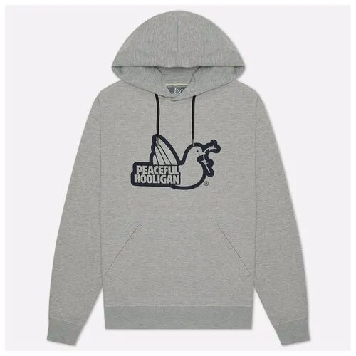 Мужская толстовка Peaceful Hooligan Outline Dove Hoodie серый , Размер XXXL