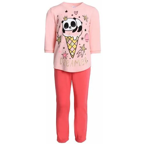 Пижама  KIP, размер 128, розовый, коралловый