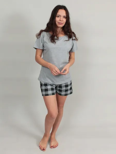 Пижама женская SLEEP DELIVERY SD-MD_М-01КПМ серая 44