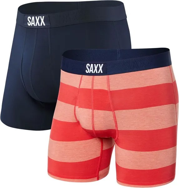 Трусы Ultra 2-Pack SAXX UNDERWEAR, цвет Red Ombre Rugby/Navy