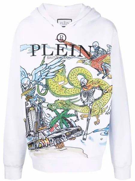 Philipp Plein худи с графичным принтом, белый