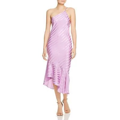 Мишель Мейсон Женское фиолетовое шелковое летнее платье миди в полоску 8 BHFO 4430