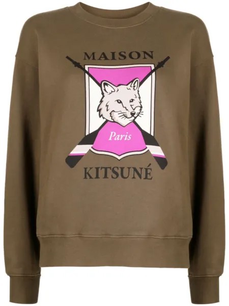 Maison Kitsuné толстовка с принтом, зеленый