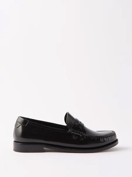 Кожаные пенни-лоферы le loafer Saint Laurent, черный