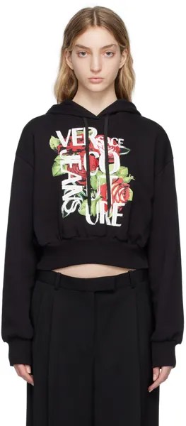 Черный худи с рисунком Versace Jeans Couture