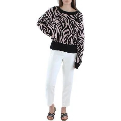 525 America Женский пуловер в рубчик с животным принтом и контрастной отделкой BHFO 0986