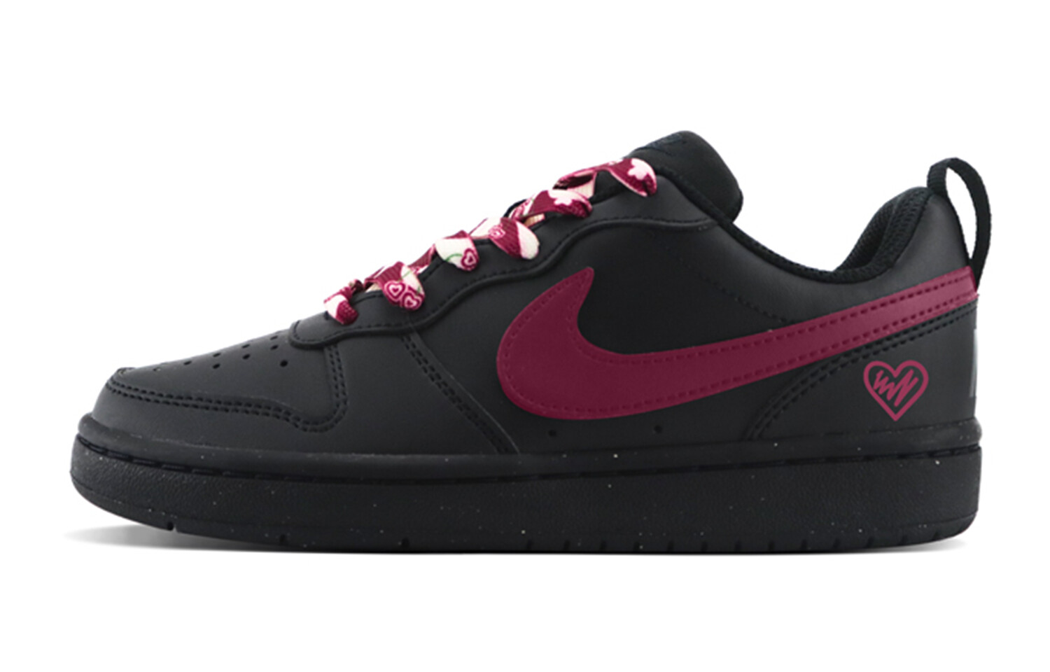 Кроссовки Nike Court Borough Skateboarding Shoes Women's Low-top Black/pink, черный/розовый