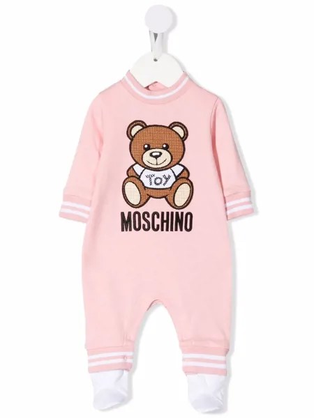 Moschino Kids комбинезон для новорожденного с вышивкой Teddy