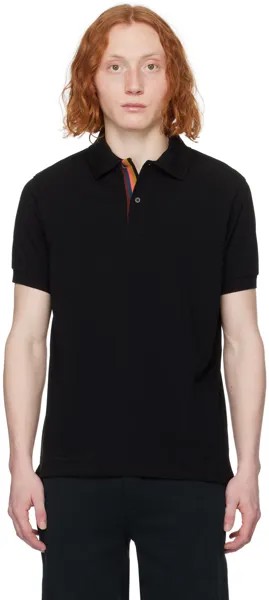 Черная рубашка-поло в полоску Paul Smith, цвет Blacks