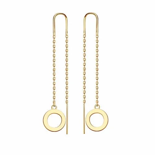 Серьги цепочки Diamant online, красное золото, 585 проба, длина 5.4 см