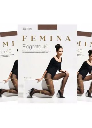 Женские колготки Femina, Elegante 40 den, набор 3 шт., бежевый, размер 4