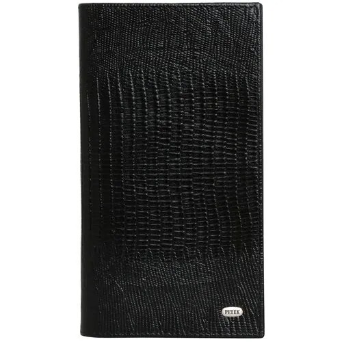 Портмоне Petek 1855 567.41P.01, фактура под рептилию, черный
