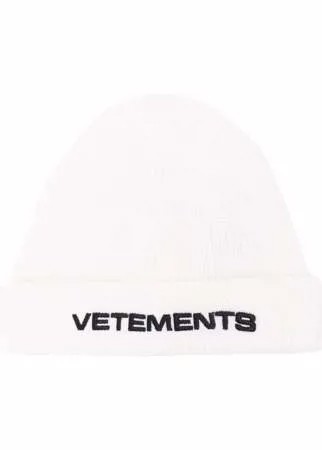 VETEMENTS шапка бини с вышитым логотипом