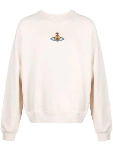 Vivienne Westwood толстовка из органического хлопка с логотипом Orb, нейтральный цвет