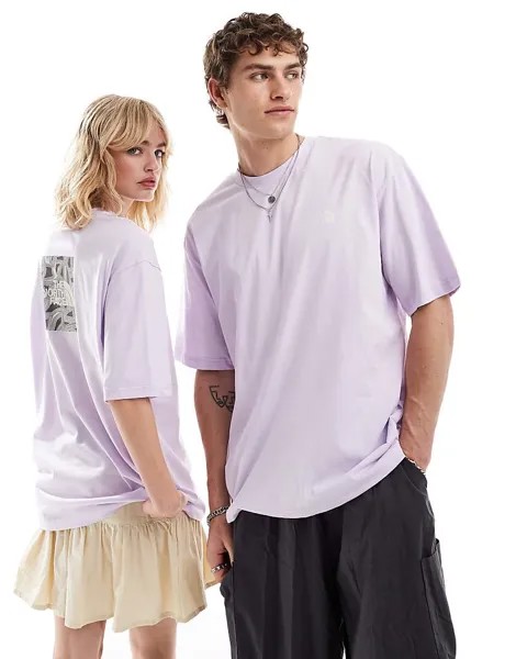 The North Face – Geolines Redbox – Сиреневая футболка оверсайз с принтом на спине – только на ASOS