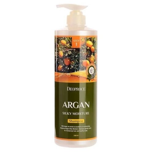 Deoproce шампунь Argan Silky Moisture с аргановым маслом 1000 мл с дозатором