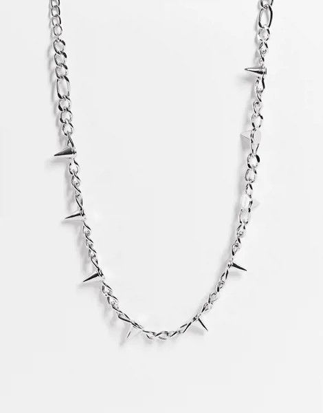 Ожерелье с шипами ASOS DESIGN-Серебряный