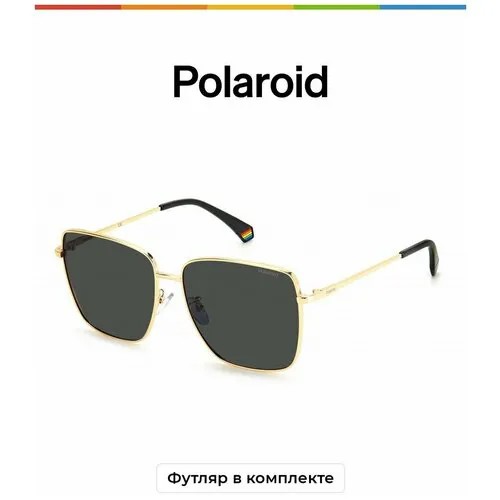 Солнцезащитные очки Polaroid Polaroid PLD 6164/G/S RHL M9 PLD 6164/G/S RHL M9, золотой, серый