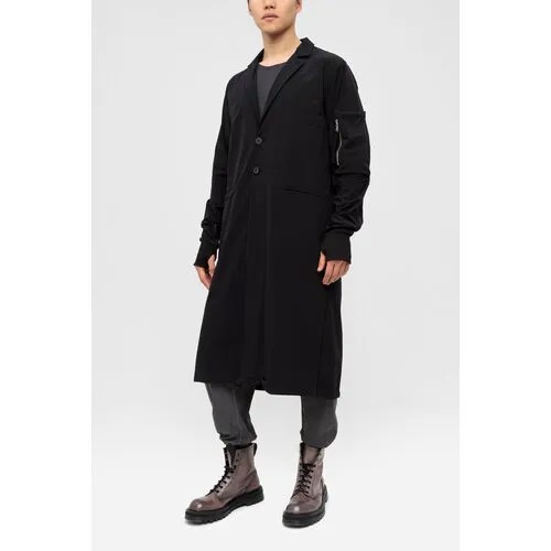 Пальто  демисезонное, силуэт прямой, карманы, размер 50, черный