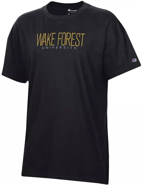 Женская черная футболка Champion Wake Forest Demon Deacons