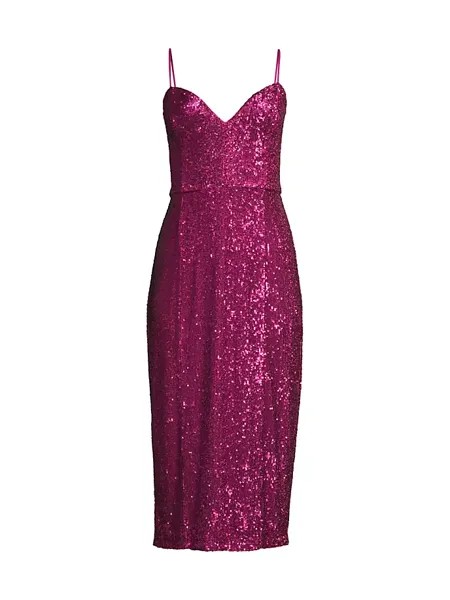 Коктейльное платье с блестками для светских мероприятий Donna Karan New York, пурпурный