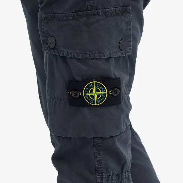 Stone Island Брюки-карго из хлопковой парусины с начесом, серый