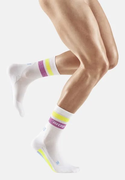 Спортивные носки COMPRESSION MIAMI VIBES MID CUT CEP, цвет white purple neon yellow