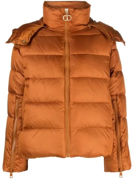 TWINSET пуховик с капюшоном, коричневый
