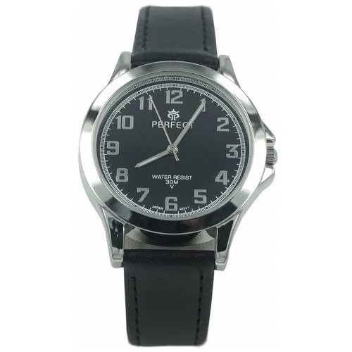 Perfect часы кварцевые, на батарейке, мужские, на кожаном ремне, металлический браслет, японский механизм наручные GX017-134