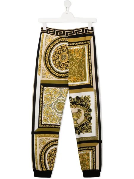 Versace Kids спортивные брюки с принтом Barocco