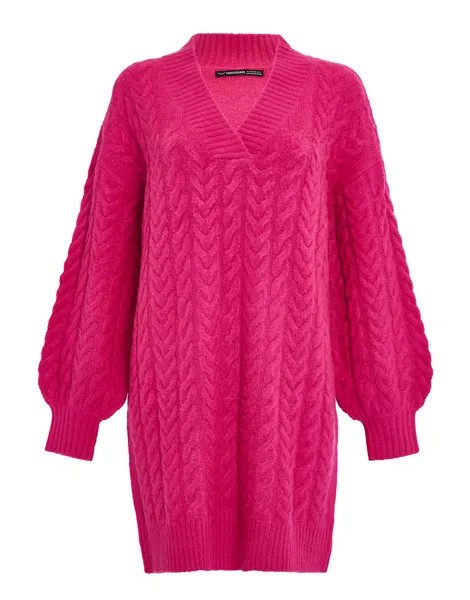 Платье Threadbare Strick THB Chalk Mid Length Knitted Jumper, розовый