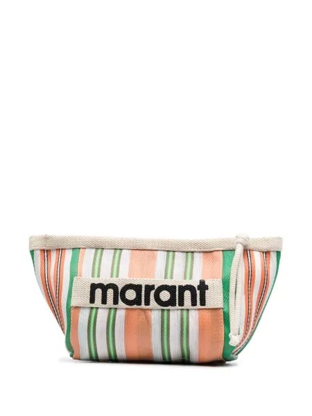 Isabel Marant клатч в полоску с логотипом