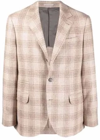 Brunello Cucinelli однобортный пиджак в клетку