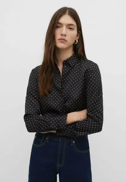Рубашка Cropped Polka Dot Stradivarius, белый