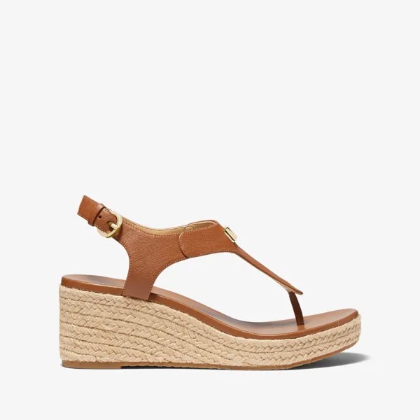 Босоножки Michael Michael Kors Laney Saffiano Leather Espadrille Wedge, коричневый