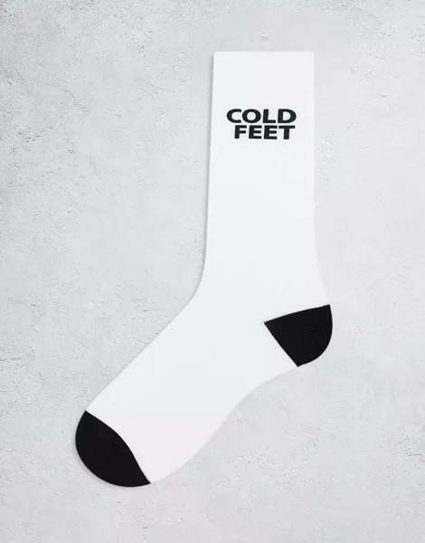 Белые носки ASOS с надписью «холодные ноги»