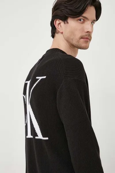 Хлопковый свитер Calvin Klein Jeans, черный