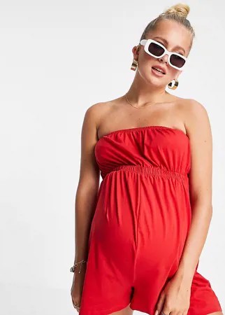 Красный трикотажный ромпер New Look Maternity