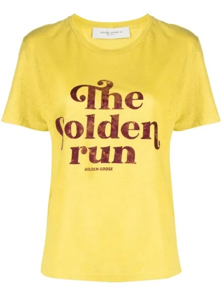 Golden Goose футболка The Golden Run, желтый