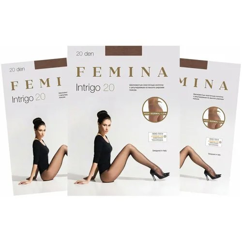 Женские колготки Femina, Intrigo 20 den набор 3 шт., бежевый, размер 2