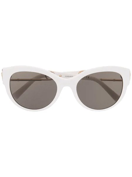 Versace Eyewear солнцезащитные очки Safety Pin в круглой оправе