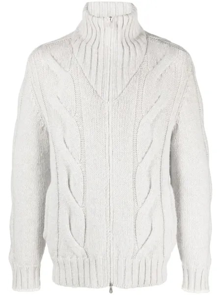 Brunello Cucinelli куртка фактурной вязки, серый