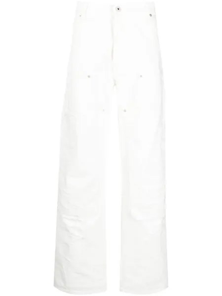 Heron Preston джинсы с эффектом потертости, белый