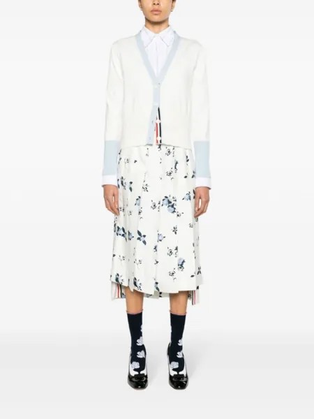 Thom Browne кардиган с цветочным принтом, нейтральный цвет