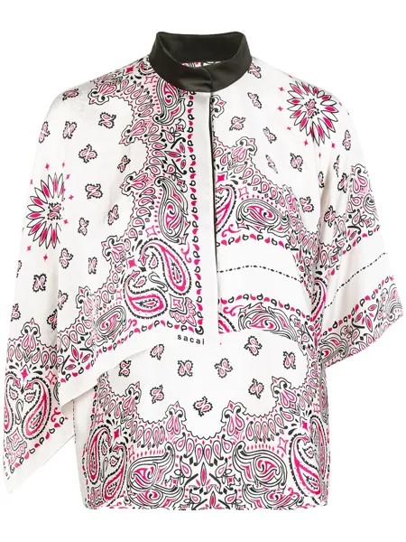 Sacai bandana-print asymmetric blouse