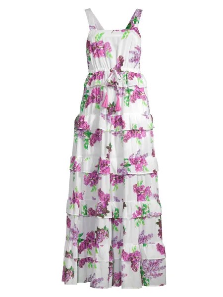 Ярусное платье с цветочным принтом Ethel Ro's Garden, разноцветный