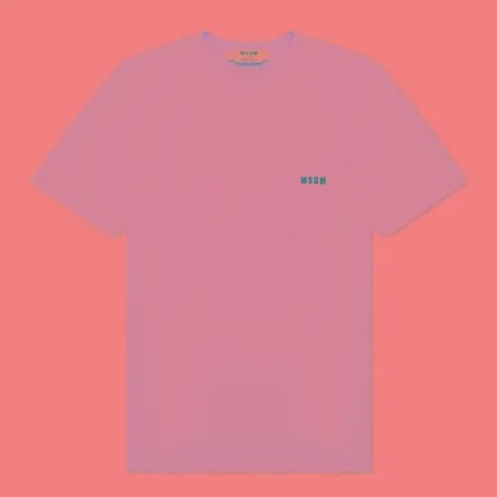 Мужская футболка MSGM Essentials Crew Neck, цвет розовый, размер S